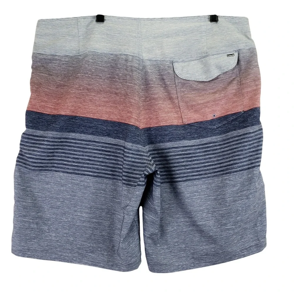 Hurley HSP22VMB-04224 Board Shorts Mens 40 Blue Striped Surf Beach